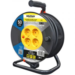 Enrouleur industriel Wolfpack 50 mètres 3x1,5 mm. Avec réarmement