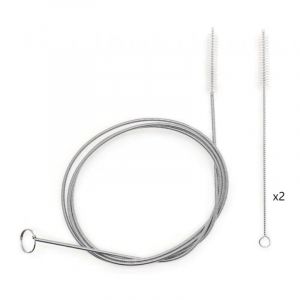 3 x Flexible Cleaning Brush with Long Metal Handle for Drainage Hole Refrigerator and Water Bag Pipe, Fine Drain Hole Cleaning Brush, Feed Probe Brush