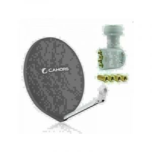 Hdme - Parabole Cahors fibre 80 cm Grise + lnb quad 0.1dB