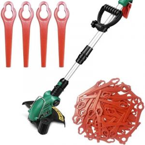 Vtizikl 100 Pcs Lames de Rechange en Plastique, Lame Coupe Bordure Tondeuse &agrave; Gazon, Lame Plastique Coupe Bordure