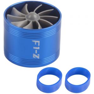Turbonateur d'admission d'air de voiture, Turbine à ventilateur unique, Super chargeur, économiseur de carburant, Turbo 64mm, bleu