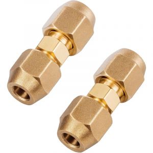 2 PCS Raccord Liaison Frigorifique, Raccord Frigorifique 1/4 pour Tuyaux en cuivre, Raccords pour conduites de Fluide Frigorig&egrave;ne, Adaptateurs