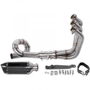 Jeffergarden Système d'échappement complet DeCat Header Slipon Silencieux Fit pour Yamaha MT09/FZ09 XSR 900