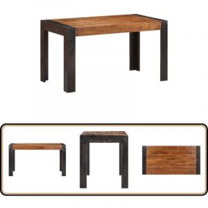 Vidaxl - Table &agrave; manger 140x70x76 cm Bois de manguier brut massif - Table &agrave; Manger - Table Industriel - Table En Bois - Meubles De Salle &agrave; Manger