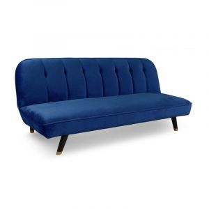 Canap&eacute; Convertible en Velours "Seattle" 180cm Bleu