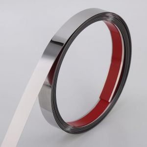 Moulure m&eacute;tallique autocollante, moulure murale en acier inoxydable pour chemin&eacute;e, bordure de miroir et d&eacute;coration artisanale, 2 x 600 cm (Argent)