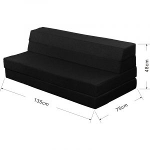 Iztoss - Matelas Pliable 135x190x12cm - Matelas Futon Pliant 2 en 1 - Lavable en machine - Canapé Lit pour Adulte Enfant - Matelas d'Invités et