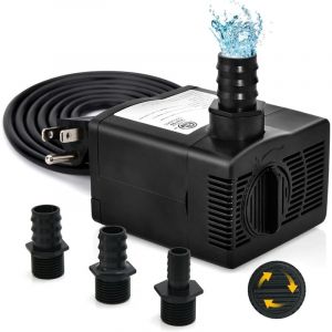 Pompe &agrave; Eau Submersible 30W 1450 l/h, Petite Pompe Aquarium Silencieuse avec 3 Buses & Ventouses, Pompe Fontaine &Eacute;lectrique avec C&acirc;ble d'Alimentation