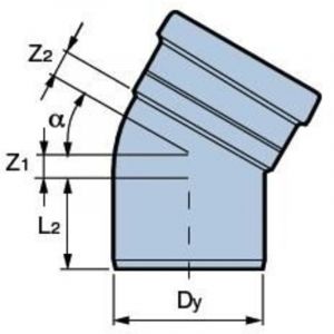 Coude en PVC 200/30 pour assainissement extérieur