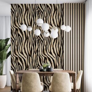 Lumaléa - Papier peint - Motif zébré - 1 lé de 60x260 cm - Surface l 60 x h 260 cm