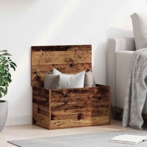 Bo&icirc;te de Rangement avec stockage-Coffre de rangement Bois ancien 60 x 35 x 35 cm 547023