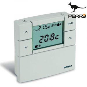 Perry - Thermostat Num&eacute;rique 3v S&eacute;rie ''zefiro'' 84x84mm Blanc