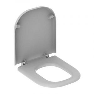 Geberit - Abattant wc Renova Comfort, adapté pmr, rectangulaire, fermeture standard, fixation par le bas, Blanc