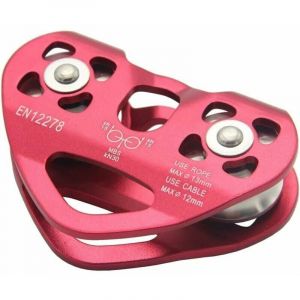 La Nouvelle poulie à Double Chariot 30KN en Aluminium tyrolienne en Aluminium Escalade Alpinisme Sauvetage poulie Tandem de Levage