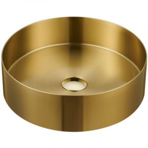 Saniclass - one vasque a poser 36x11cm inox laiton brosse