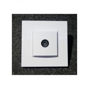 Prise TV simple 9.52mm blanc polaire complet avec support et plaque ALTIRA SCHNEIDER