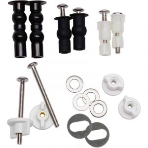 Kit de pi&egrave;ces de rechange pour abattant WC, vis et boulons pour abattants WC universels, charni&egrave;res m&eacute;talliques, boulons, vis avec fixations,