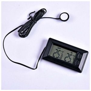 Shining HOUSEThermomètre intérieur et extérieur de voiture Thermomètre à affichage numérique lcd avec câble de 1,5 m Thermomètre intérieur et