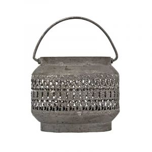 La Grande Prairie - Photophore fer patin&eacute; 15x10x12cm