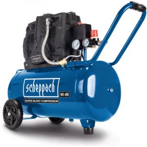 [JAMAIS UTILIS&Eacute;] Scheppach Compresseur bicylindre silencieux HC51Si - 1500 W - 60 dB(A) - Cuve 50 L - 8 bar - Sans huile - Admission d'air 300 l/min