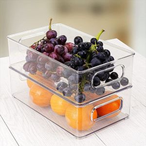Haloyo - Boite de Rangement Frigo Transparent,Lot de 6, Boite Frigo Rangement, Bac Rangement Frigo, Boite Rangement Cuisine avec Poign&eacute;es