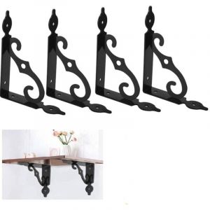 140 x 110mm 4 PCS Supports d'&Eacute;tag&egrave;re Triangulaires &Eacute;querre de Fixation pour &Eacute;tag&egrave;re Noir &Eacute;querre pour &Eacute;tagere Murale en Fer Supports &Eacute;querre