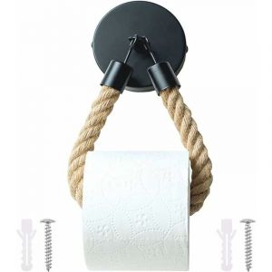 Porte Papier Toilette Corde Mural Vintage Support Papier Toilette Corde wc Porte Rouleau Papier Toilette Murale en Corde de Chanvre Adh&eacute;sif
