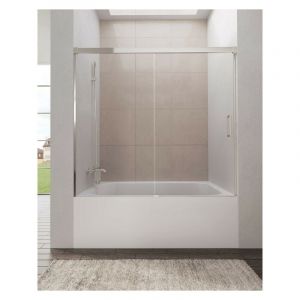 GME - Paroi de douche baignoire basic fixe + coulissant Mesure d'installation: 140-145 cm