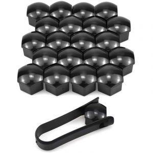 Cache Ecrou 19 mm,20 Pi&egrave;ces 19mm Boulon Ecrou Couvre,Capuchons Protection Hexagonal pour &eacute;crous De Roue,noir