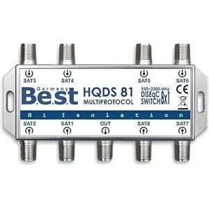 COMMUTATEUR DISEQC 8x1 BEST GERMANY HD 3D Switch TV SAT LNB 8 ENTRE&Eacute;S 1 SORTIE
