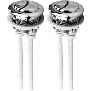 Shining House - 2x Toilet Boutons de Chasse d'eau de Remplacement, Double Bouton de Chasse d'eau 40mm, Réservoirs Toilettes Bouton Poussoir, Boutons