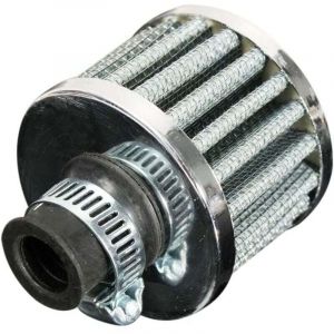 Vtizikl Filtre de reniflard d'huile 12 mm x 50 mm x 56 mm pour air froid, carburant, reniflard de carter, convient aux voitures, argent