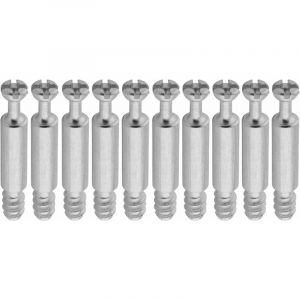 10x goujon ferrure raccord d'assemblage lisse rastex panneau meuble acier brut, 8x24mm