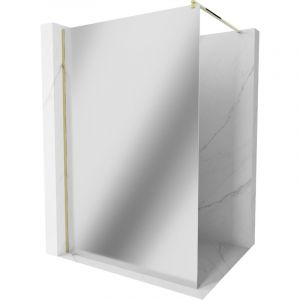 Mexen - Kioto paroi de douche 100 x 200 cm, Miroir 8 mm, Or - 800-100-101-50-50
