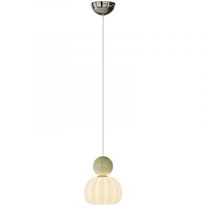 Suspension cr&egrave;me &agrave; une t&ecirc;te, petite suspension nordique en verre, suspension LED en r&eacute;sine pour chambre, &eacute;clairage tricolore, suspension orientable