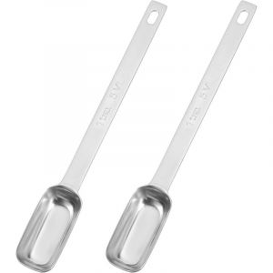 Lot de 2 cuill&egrave;res &agrave; caf&eacute; en acier inoxydable - Cuill&egrave;res doseuses de 5 ml - Mini cuill&egrave;res doseuses pour caf&eacute;, sel, sucre