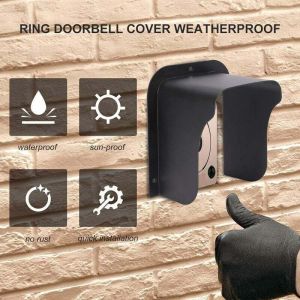 Couvercle de pluie de porte-barreaux, sonnette ext&eacute;rieure Bo&icirc;te solaire, couvercle de pluie &agrave; douille en m&eacute;tal, durable, couvercle de douille noir