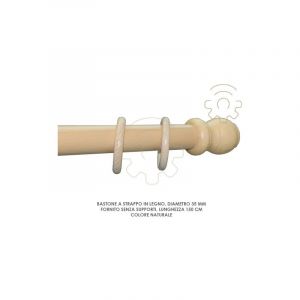 Tringle a rideau coulissante en bois naturel 35 mm longueur 150 cm sans supports