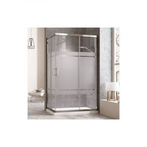 Cabine de douche rectangulaire 2 portes coulissantes sérigraphie 75X110CM