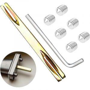 Tige de poign&eacute;e carr&eacute;e 8 mm x 100 mm pour poign&eacute;es de porte, ferrures de porte, avec 6 vis &agrave; six pans creux M6 et 1 cl&eacute;