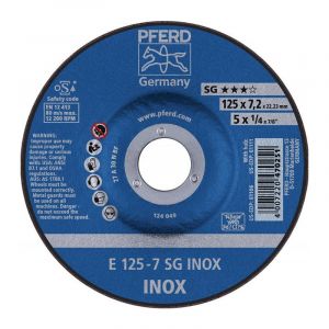 FP - Meule &agrave; &eacute;barber sg inox D125x&eacute;p.4.1 mm contre-coud&eacute; inox per&ccedil;age 22.23 mm pferd (Par 10)