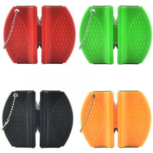 4 pi&egrave;ces aiguiseur de Couteau Mini Tige en c&eacute;ramique Couteau aiguiseur de Pierre &agrave; aiguiser Portable Type Camping Poche aff&ucirc;tage Couteaux Pierre