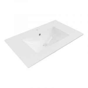 Vasque &agrave; encastrer c&eacute;ramique 76x46,5x17,5 cm Blanc