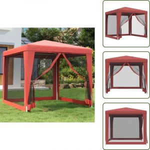 Vidaxl - Tente de f&ecirc;te avec 4 parois lat&eacute;rales en maille Rouge 2.5x2.5 m - Tents De Jardin - Tentes &Eacute;v&eacute;nementielles - Tonnelles Pliantes - Abris De