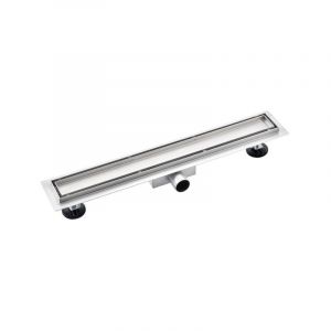 2.0 caniveau de douche 100cm avec grille de carrelage avec bride de sol inox - Saniclass