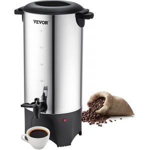 Percolateur a Cafe 7,4 l 50 Tasses Distributeur de Boissons Chaudes en Acier Inoxydable Filtre Permanent Marmite a Vin Chaud 90-98 ℃ Maintenu