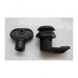 Serrure polyamide à clé triangle 8 pour fermeture coffret industriel série GISSEY