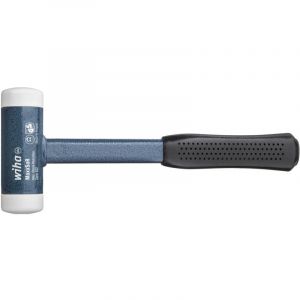 Wiha - Massette sans rebond avec embouts tr&egrave;s durs avec manche en tube d'acier, embout de massette rond 40, 305 mm (39019)