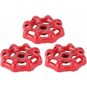 Vanne &agrave; volant, vanne &agrave; boisseau sph&eacute;rique en fer, vanne d'arr&ecirc;t, robinet, conduite d'eau, partie sup&eacute;rieure, poign&eacute;e, 6 x 6 mm (rouge), 3 pi&egrave;ces