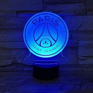 Veilleuse LED FC Paris Saint Germain Football Club 3D Illusion Enfants Enfants Ligue 1 Logo de Football PSG Night Lamp Lampe de Table @ 1